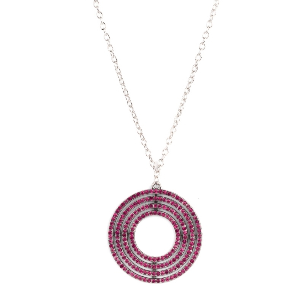 Silver and pink necklace